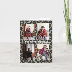 Humoureus mijn eigen taal wenskaart spreken kaart