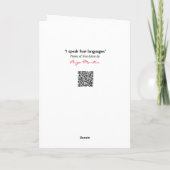 Humoureus mijn eigen taal wenskaart spreken kaart (Achterkant)