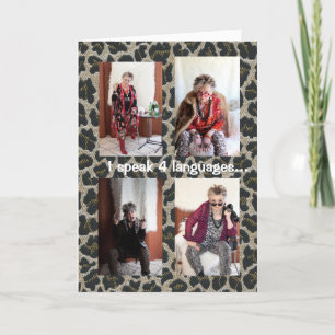 Humoureus mijn eigen taal wenskaart spreken kaart