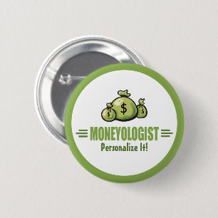 Humoureus Money Bags Moneoloog Banker Gambler Ronde Button 5,7 Cm