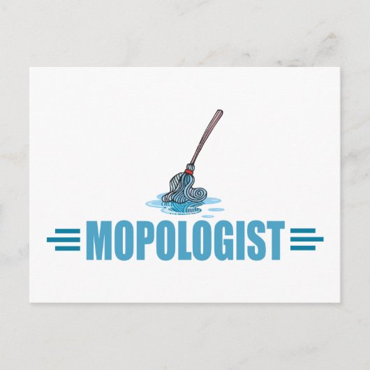 Humoureus Mop Mopping Briefkaart (Voorkant)