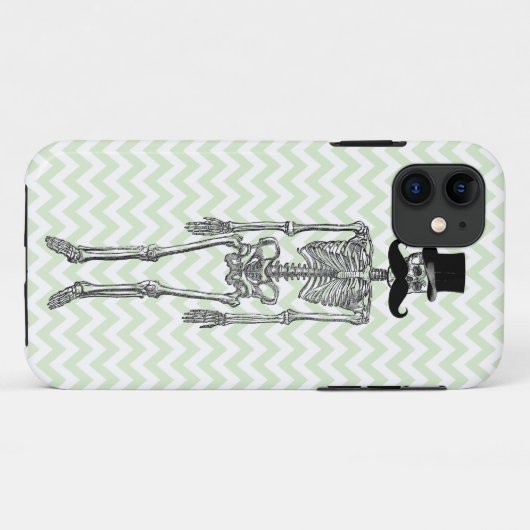 Humoureus Mustache op Skeleton LIMOEN iPhone Case (Achterkant (horizontaal))