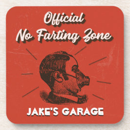 Humoureus No Farting Zone Red Bier Onderzetter