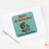 Humoureus No Farting Zone  Turquoise Vierkante Sticker (Envelop)