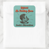 Humoureus No Farting Zone  Turquoise Vierkante Sticker (Tas)