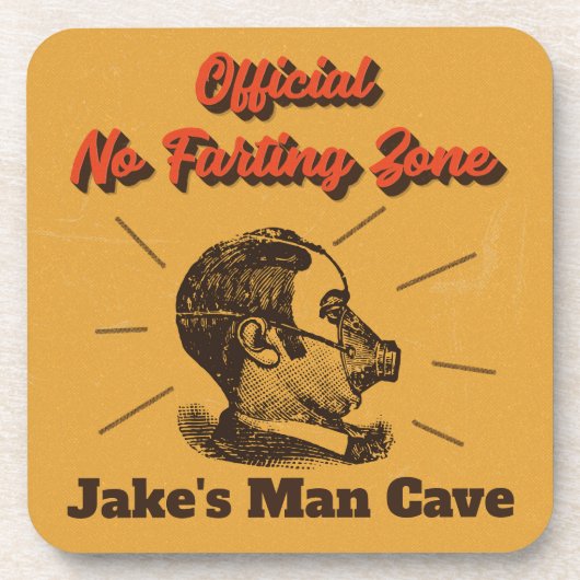 Humoureus No Farting Zone Yellow Bier Onderzetter (Voorkant)