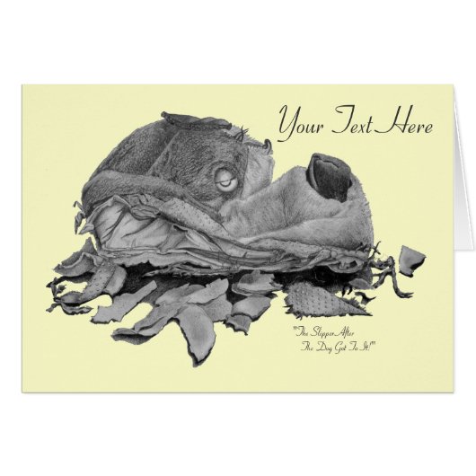 Humoureus nog leven tekening van de hondenschuifku (Voorkant Horizontaal)