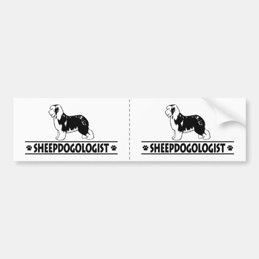 Humoureus Old English Sheepdog Bumpersticker (Voorkant)