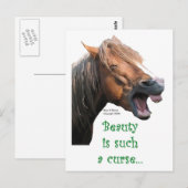 Humoureus paard:  Schoonheid is zo'n vloek Briefkaart (Voorkant / Achterkant)