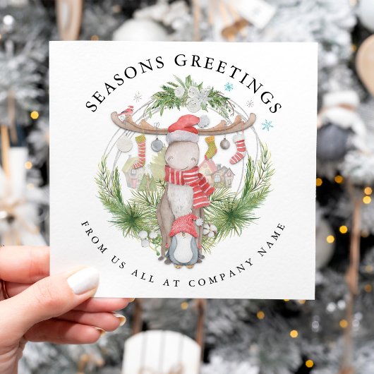 Humoureus Penguin Company kerst Feestdagenkaart