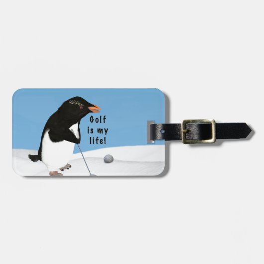 Humoureus pinguin Golf Bagagelabel (Voorkant horizontaal)