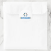Humoureus recyclen ronde sticker (Tas)