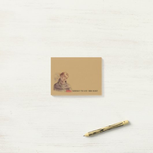 Humoureus Saint Anthony van Padua Post-it® Notes (Op bureau)
