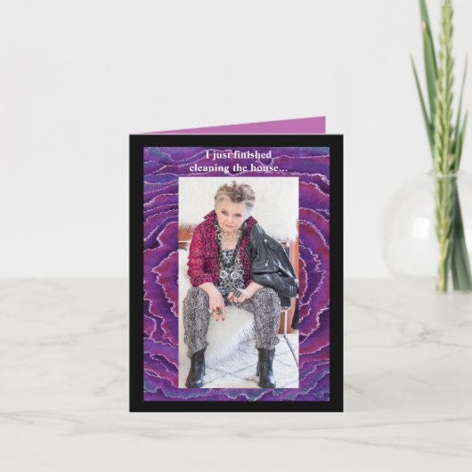 Humoureus schoonmaken van het wenskaart van het hu kaart (Voorkant)