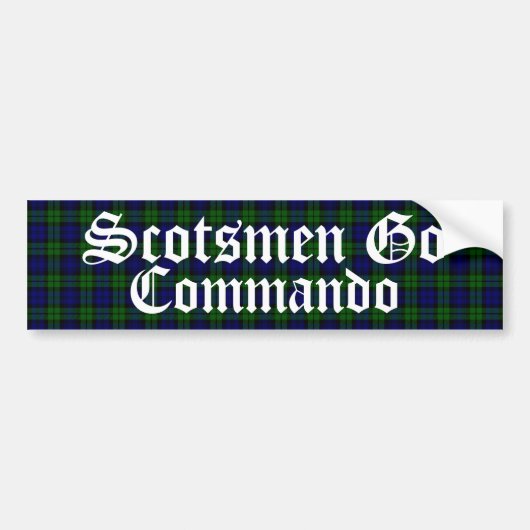 Humoureus Scotsmen Tartan Spelde Bumpersticker (Voorkant)