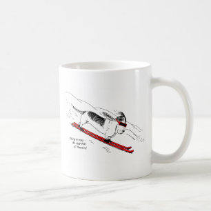 Humoureus Skiing Dog Koffiemok