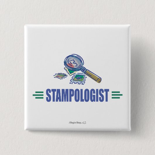 Humoureus Stamp Collect Vierkante Button 5,1 Cm (Voorkant)