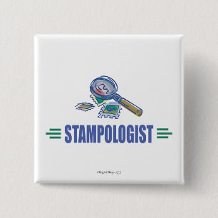 Humoureus Stamp Collect Vierkante Button 5,1 Cm