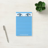 Humoureus Steely Blue Eyes met bovenliggend label Post-it® Notes (Kantoor)