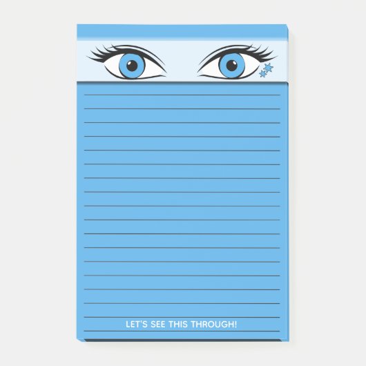 Humoureus Steely Blue Eyes met bovenliggend label Post-it® Notes (Voorkant)