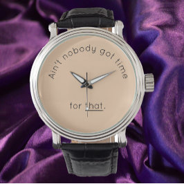 Humoureus Time Pun Beige Face Horloge