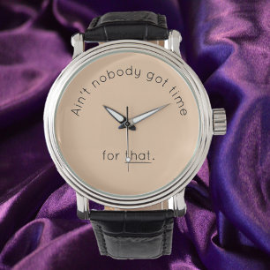 Humoureus Time Pun Beige Face Horloge