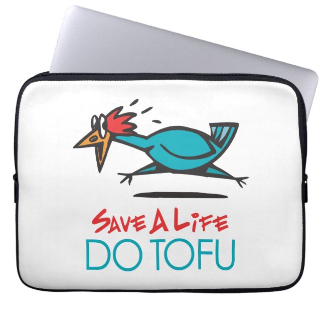 Humoureus Tofu-ontwerp Laptop Sleeve (Voorkant)