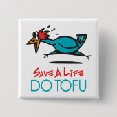 Humoureus Tofu-ontwerp Vierkante Button 5,1 Cm (Voorkant)