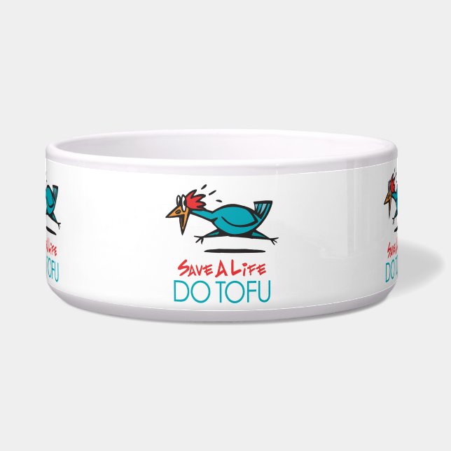 Humoureus Tofu-ontwerp Voerbakje (Voorkant)