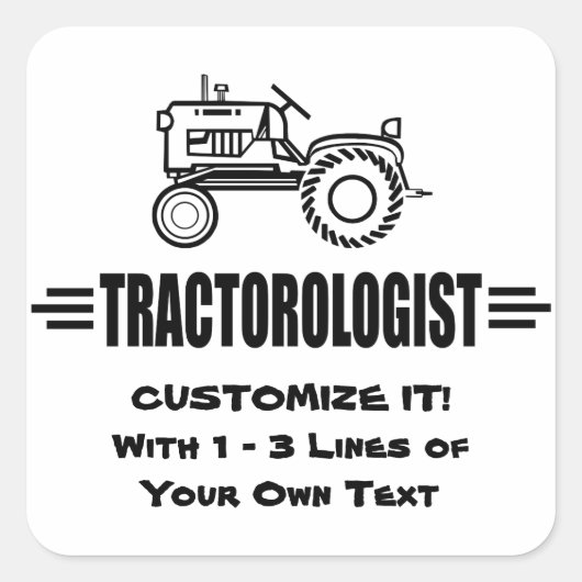 Humoureus tractor Racing Vierkante Sticker (Voorkant)