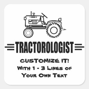 Humoureus tractor Racing Vierkante Sticker