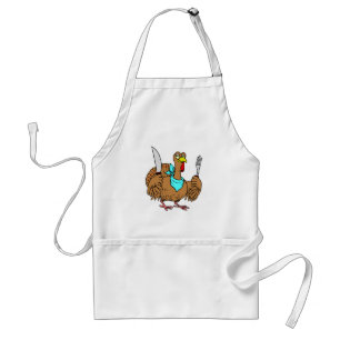 Humoureus Turkey Funny Thanksgiving Humor Joke Adu Standaard Schort