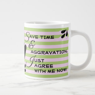 Humoureus Typografie Bericht over strepen Grote Koffiekop