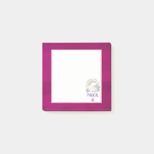 Humoureus Unicorn Magical AF op het roze rode patr Post-it® Notes