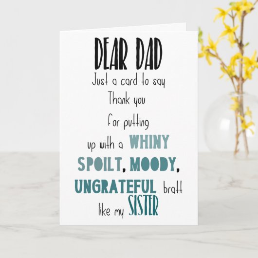 Humoureus vaderdag kaart (Gele Bloem)