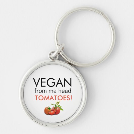 Humoureus VEGAN UIT MA-HOOFDTOMATOEN Sleutelhanger (Voorkant)