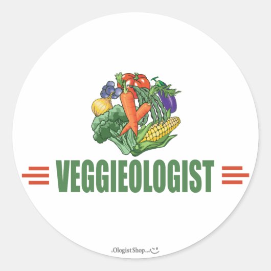 Humoureus vegetariër ronde sticker (Voorkant)