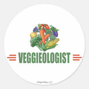 Humoureus vegetariër ronde sticker