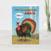 Humoureus vet Turkije herinnert Thanksgiving Kaart (Voorkant)