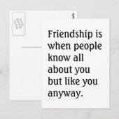 Humoureus vriendschapsCitaat Briefkaart (Voorkant / Achterkant)