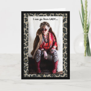 Humoureus Vrouw van Lady naar Crazy Card Kaart
