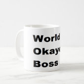 Humoureus werk World's Okayest Boss Gift Funny Koffiemok (Voorkant links)