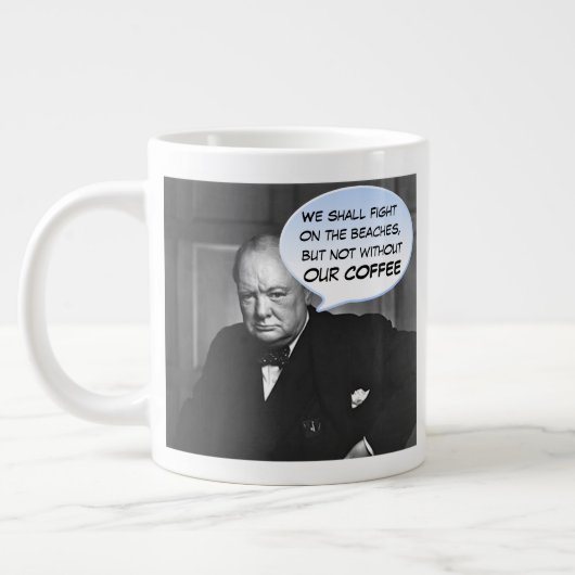 Humoureus Winston Churchill Coffee Quote Grote Koffiekop (Links)