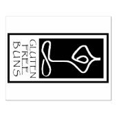 Humoureus zegel, "Gluten free Buns" Rubberstempel (Afrduk)
