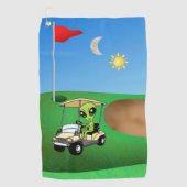 Humoureuze Alien Golf Towel Golfhanddoek (Voorkant)