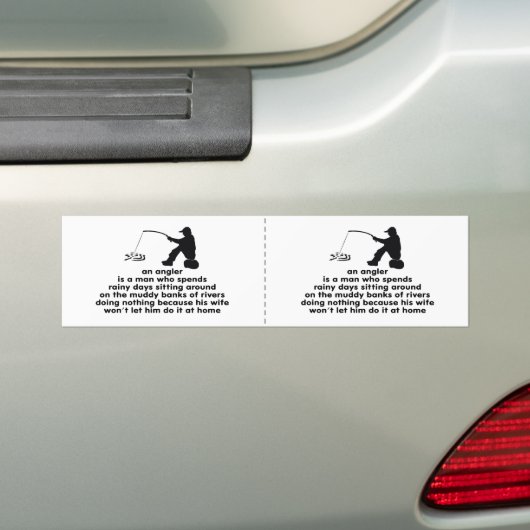 Humoureuze Angler's Bumpersticker (Op auto)