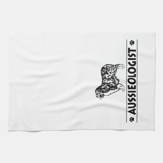Humoureuze Australiër Shepherd Theedoek (Horizontaal)
