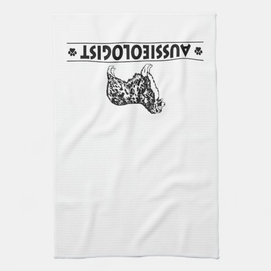 Humoureuze Australiër Shepherd Theedoek (Verticaal)