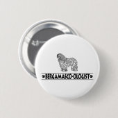 Humoureuze Bergamasco Dog Ronde Button 5,7 Cm (Voorkant /achterkant)