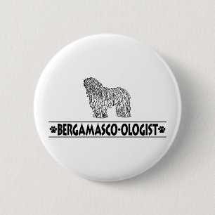 Humoureuze Bergamasco Dog Ronde Button 5,7 Cm